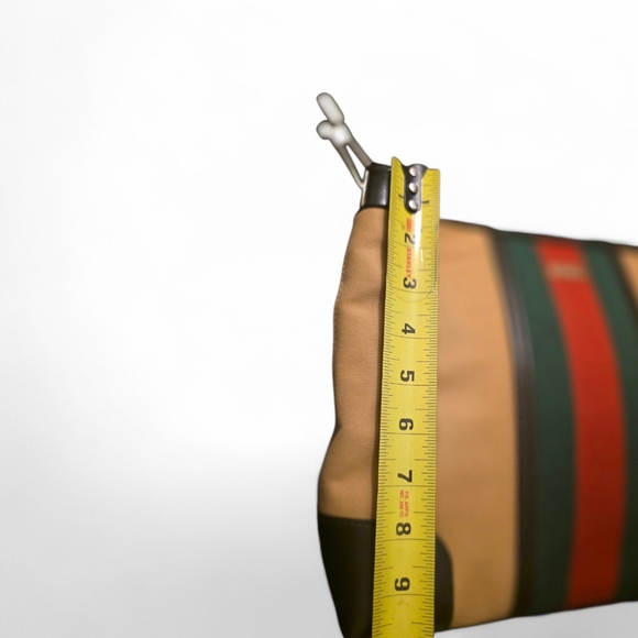 Gucci Vintage Sherry Web Classic Leather & Tan Canvas Tote - Picture 10 of 14